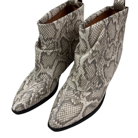 SIZE 7.5 ZODIAC Women's Black White Snake Print Western Ankle Cowgirl Boot - Picture 2 of 12